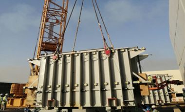 QU70 steel rails are used to install transformers